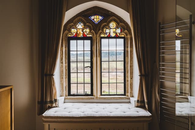 The stained-glass window seat